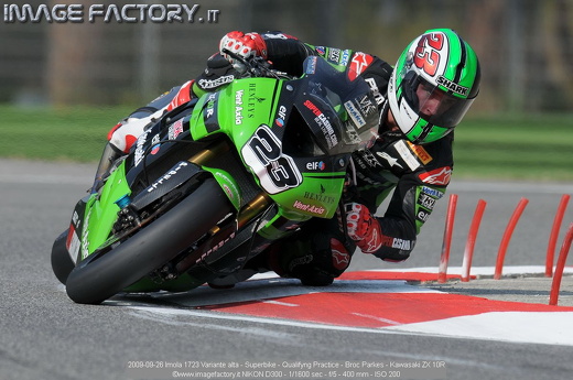 2009-09-26 Imola 1723 Variante alta - Superbike - Qualifyng Practice - Broc Parkes - Kawasaki ZX 10R